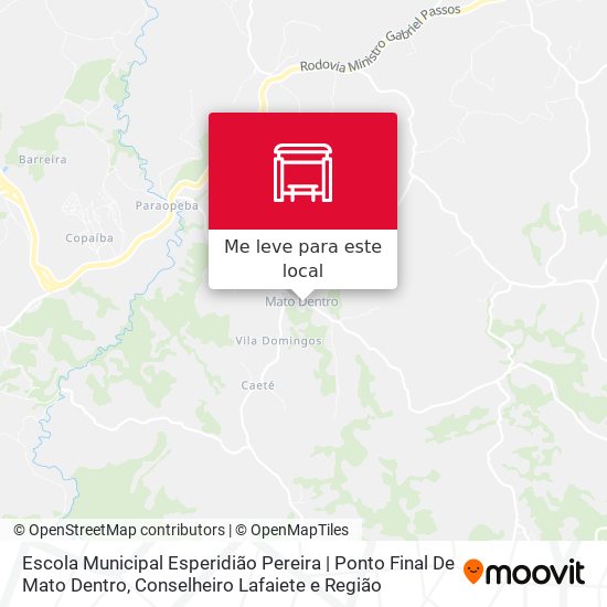 Escola Municipal Esperidião Pereira | Ponto Final De Mato Dentro mapa