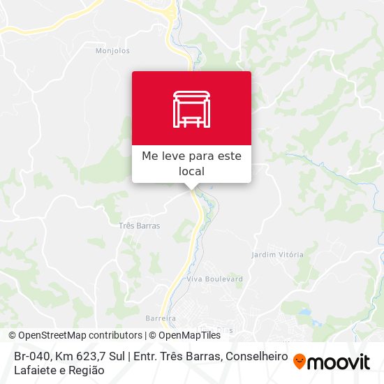 Br-040, Km 623,7 Sul | Entr. Três Barras mapa