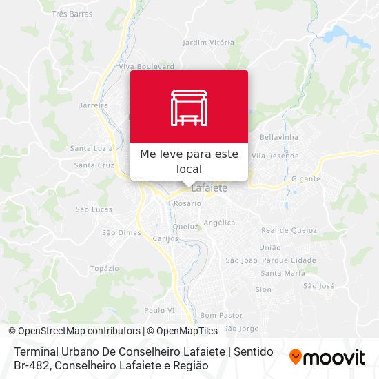 Terminal Urbano De Conselheiro Lafaiete | Sentido Br-482 mapa