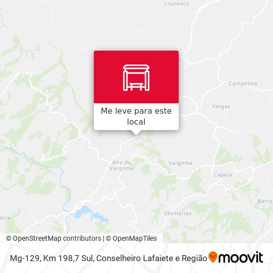 Mg-129, Km 198,7 Sul mapa