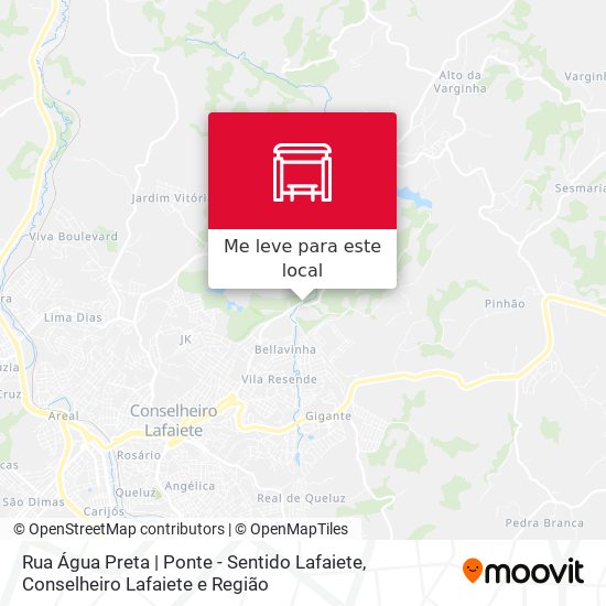Rua Água Preta | Ponte - Sentido Lafaiete mapa
