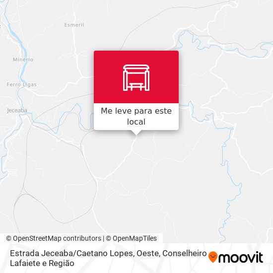 Estrada Jeceaba / Caetano Lopes, Oeste mapa