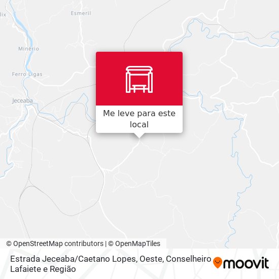 Estrada Jeceaba / Caetano Lopes, Oeste mapa
