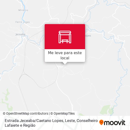 Estrada Jeceaba / Caetano Lopes, Leste mapa