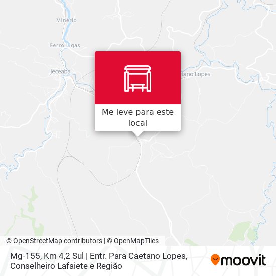 Mg-155, Km 4,2 Sul | Entr. Para Caetano Lopes mapa