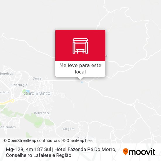 Mg-129, Km 187 Sul | Hotel Fazenda Pé Do Morro mapa