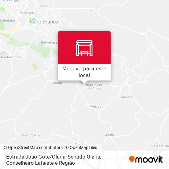 Estrada João Gote / Olaria, Sentido Olaria mapa