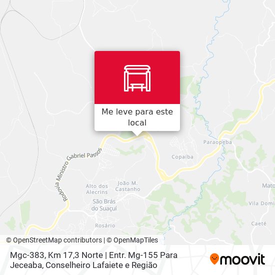 Mgc-383, Km 17,3 Norte | Entr. Mg-155 Para Jeceaba mapa