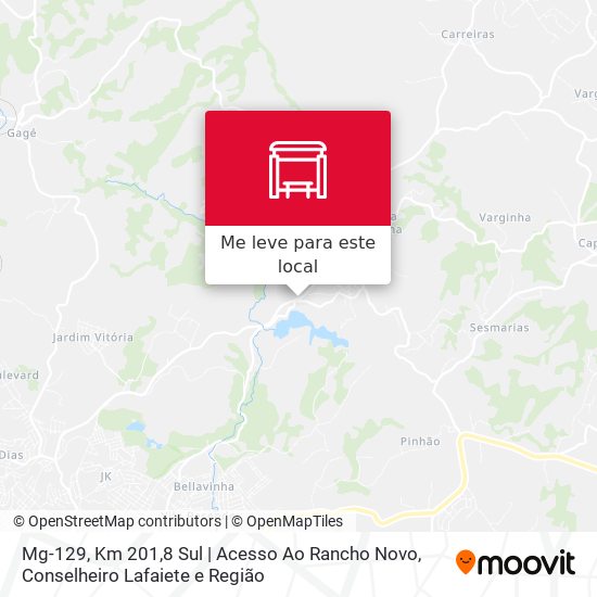 Mg-129, Km 201,8 Sul | Acesso Ao Rancho Novo mapa