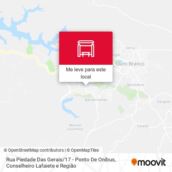 Rua Piedade Das Gerais / 17 - Ponto De Onibus mapa