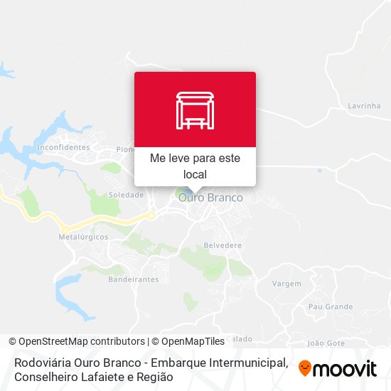 Rodoviária Ouro Branco - Embarque Intermunicipal mapa