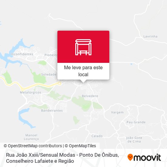 Rua João Xxiii / Sensual Modas - Ponto De Ônibus mapa