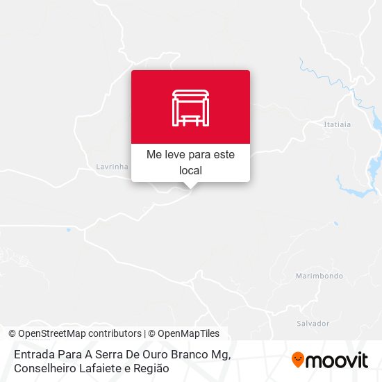 Entrada Para A Serra De Ouro Branco Mg mapa