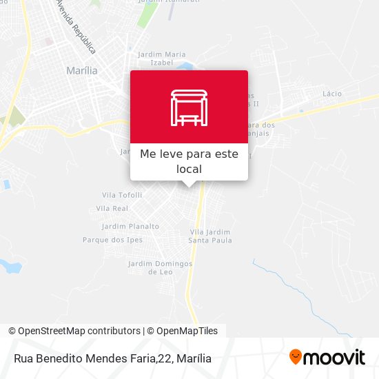 Rua Benedito Mendes Faria,22 mapa