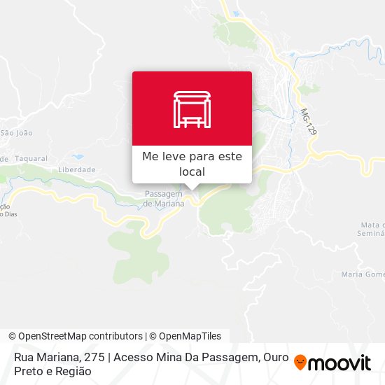 Rua Mariana, 275 | Acesso Mina Da Passagem mapa