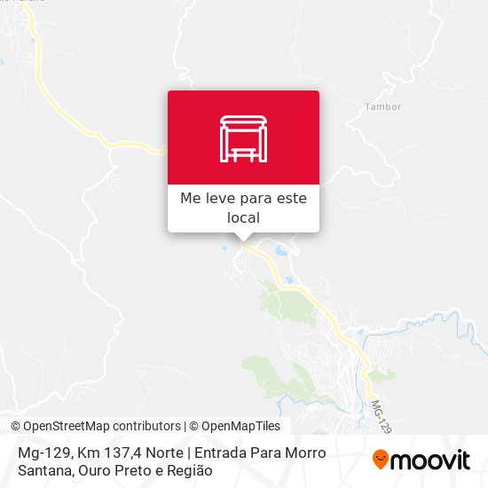 Mg-129, Km 137,4 Norte | Entrada Para Morro Santana mapa