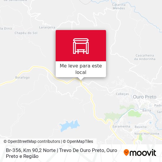Br-356, Km 90,2 Norte | Trevo De Ouro Preto mapa