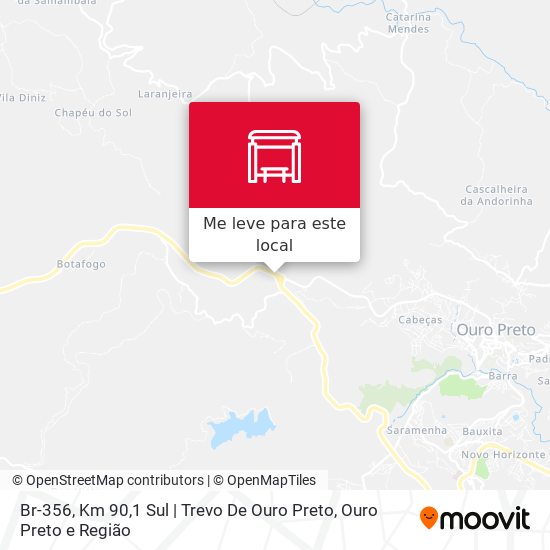 Br-356, Km 90,1 Sul | Trevo De Ouro Preto mapa