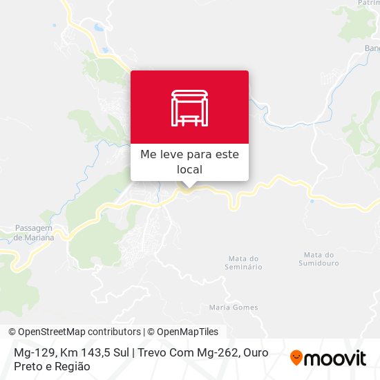 Mg-129, Km 143,5 Sul | Trevo Com Mg-262 mapa