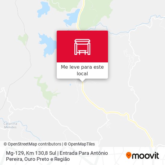 Mg-129, Km 130,8 Sul | Entrada Para Antônio Pereira mapa