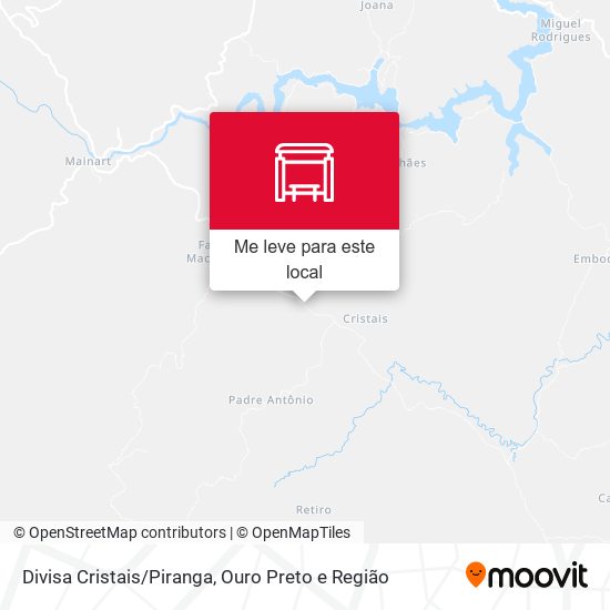 Divisa Cristais/Piranga mapa