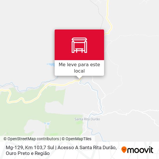 Mg-129, Km 103,7 Sul | Acesso A Santa Rita Durão mapa
