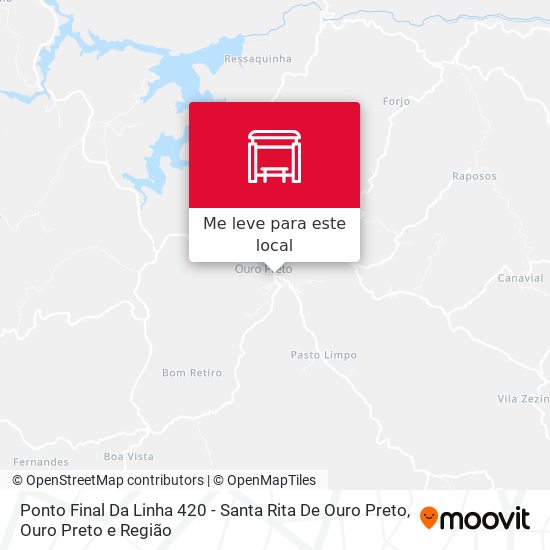 Ponto Final Da Linha 420 - Santa Rita De Ouro Preto mapa