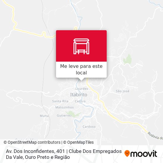 Av. Dos Inconfidentes, 401 | Clube Dos Empregados Da Vale mapa