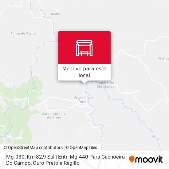 Mg-030, Km 82,9 Sul | Entr. Mg-440 Para Cachoeira Do Campo mapa