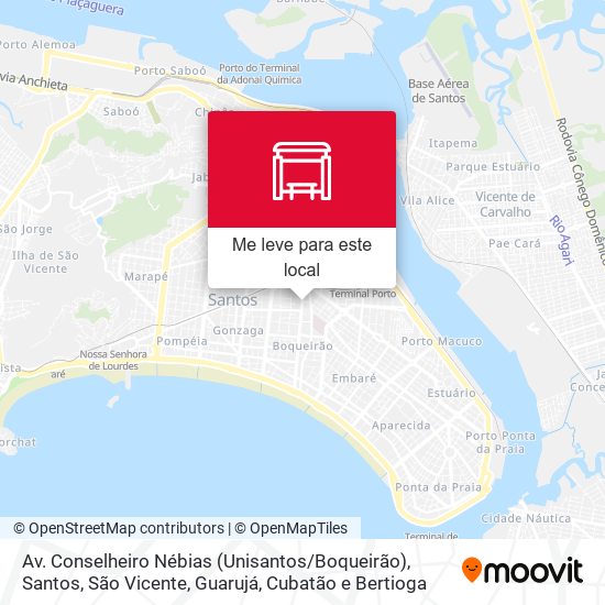 Av. Conselheiro Nébias (Unisantos / Boqueirão) mapa