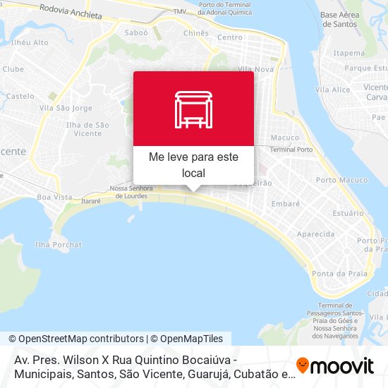 Av. Pres. Wilson X Rua Quintino Bocaiúva - Municipais mapa