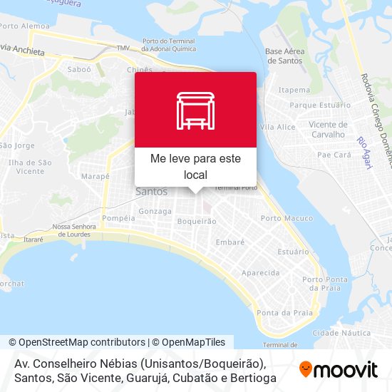 Av. Conselheiro Nébias (Unisantos / Boqueirão) mapa