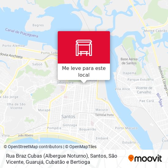 Rua Braz Cubas (Albergue Noturno) mapa