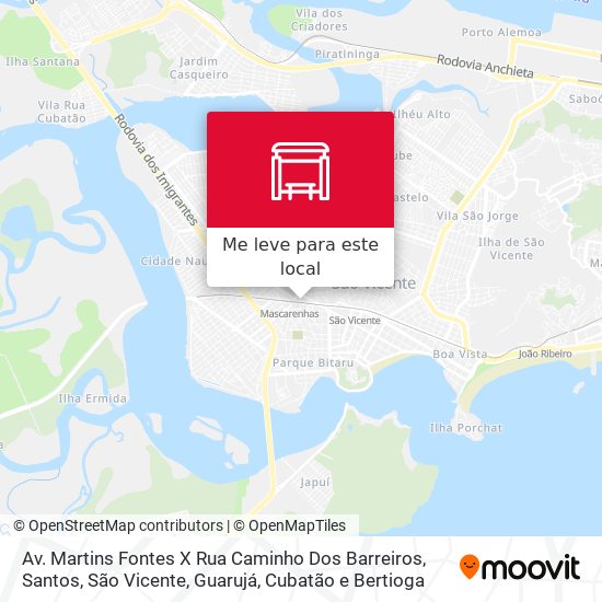 Av. Martins Fontes X Rua Caminho Dos Barreiros mapa