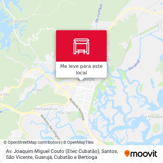Av. Joaquim Miguel Couto (Etec Cubatão) mapa