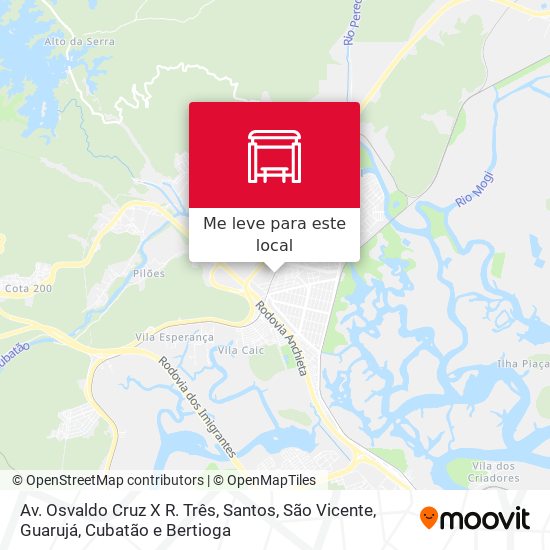 Av. Osvaldo Cruz X R. Três mapa