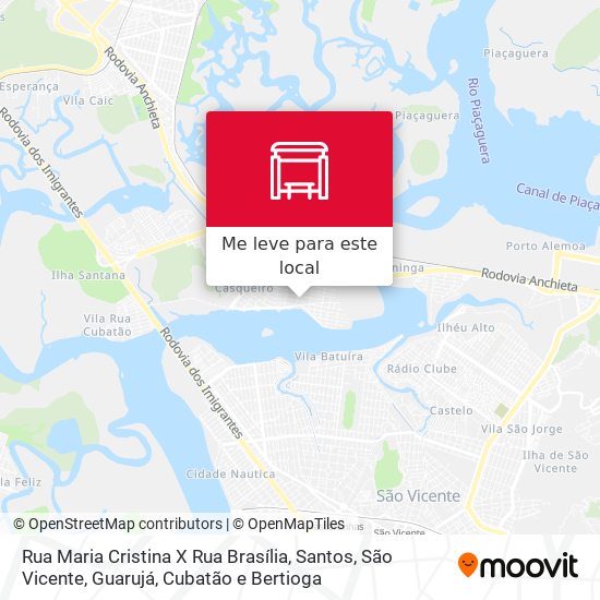 Rua Maria Cristina X Rua Brasília mapa