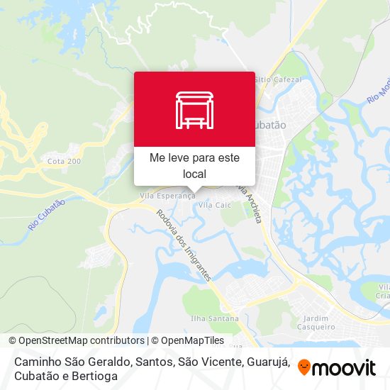 Caminho São Geraldo mapa