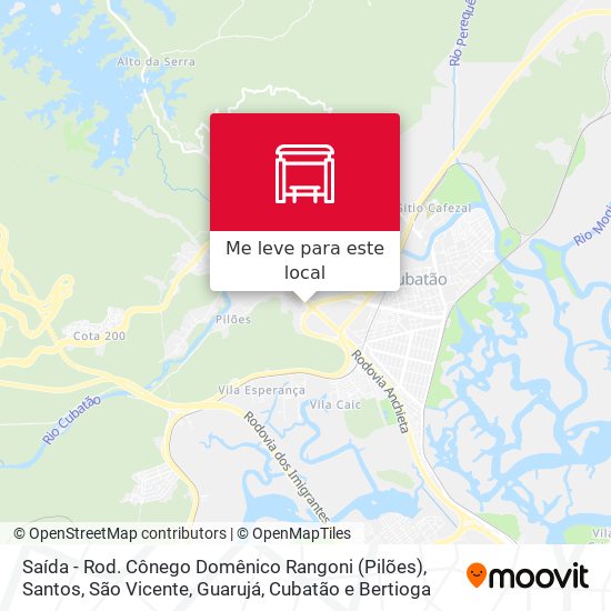 Saída - Rod. Cônego Domênico Rangoni (Pilões) mapa