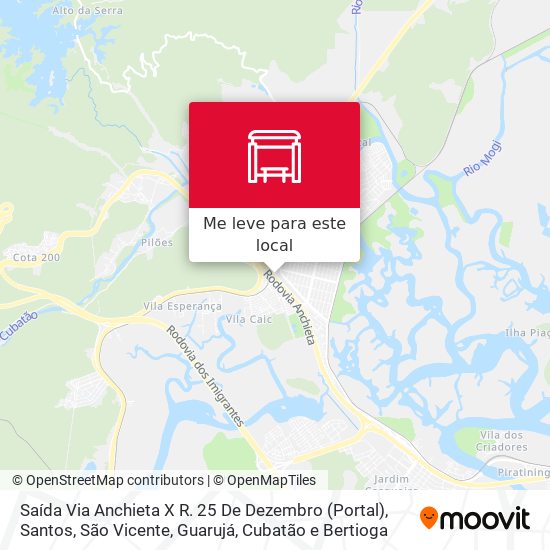 Saída Via Anchieta X R. 25 De Dezembro (Portal) mapa