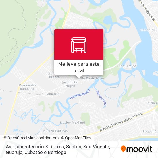 Av. Quarentenário X R. Três mapa