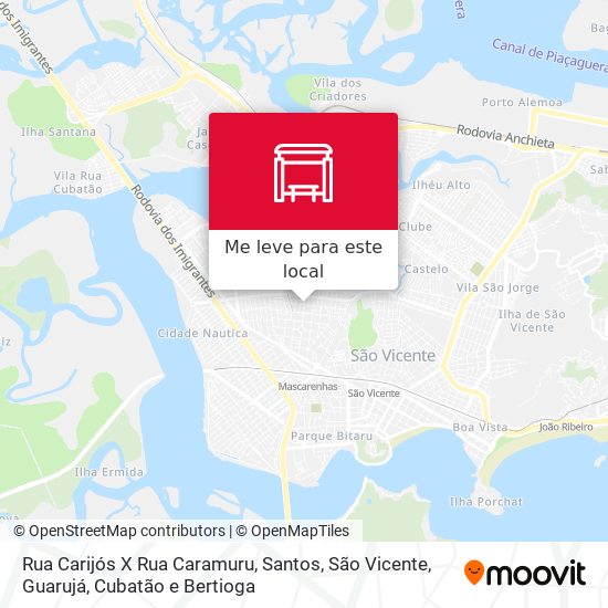 Rua Carijós X Rua Caramuru mapa