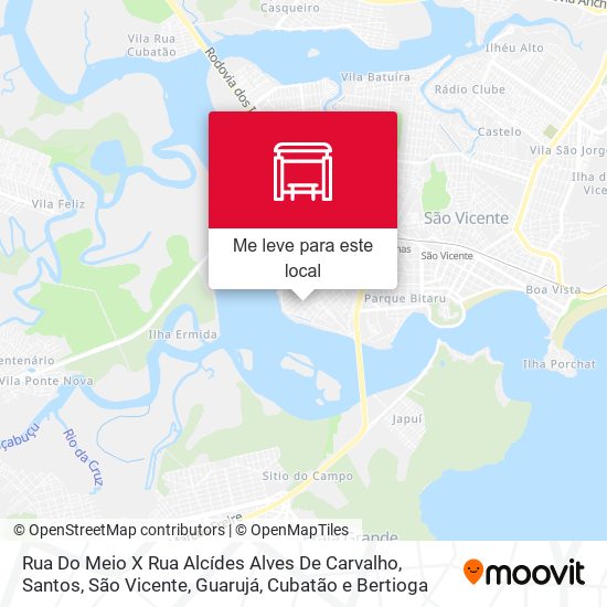 Rua Do Meio X Rua Alcídes Alves De Carvalho mapa