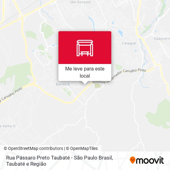 Rua Pássaro Preto Taubaté - São Paulo Brasil mapa