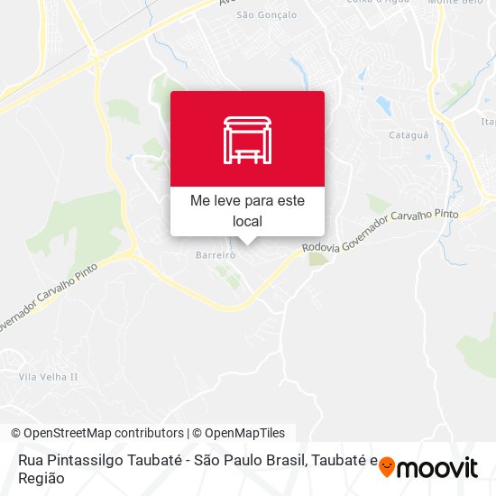 Rua Pintassilgo Taubaté - São Paulo Brasil mapa