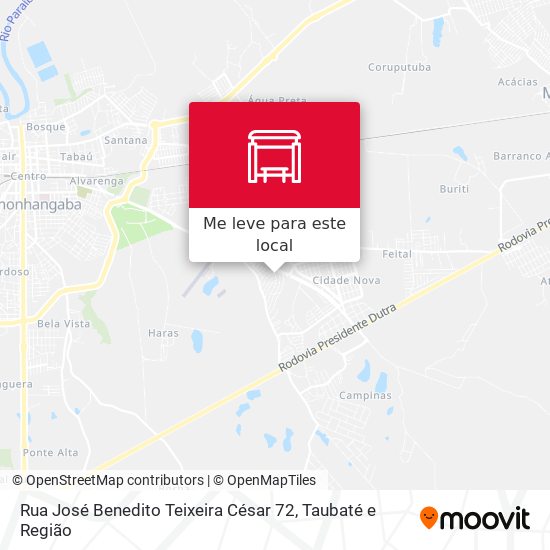 Rua José Benedito Teixeira César 72 mapa