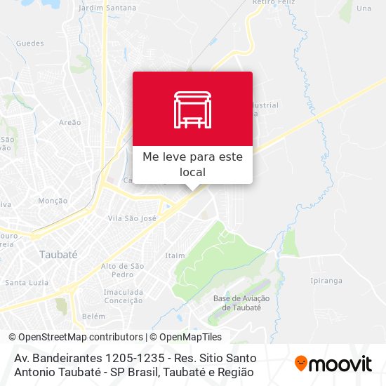 Av. Bandeirantes 1205-1235 - Res. Sitio Santo Antonio Taubaté - SP Brasil mapa