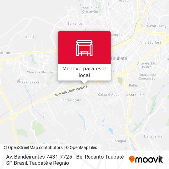Av. Bandeirantes 7431-7725 - Bel Recanto Taubaté - SP Brasil mapa