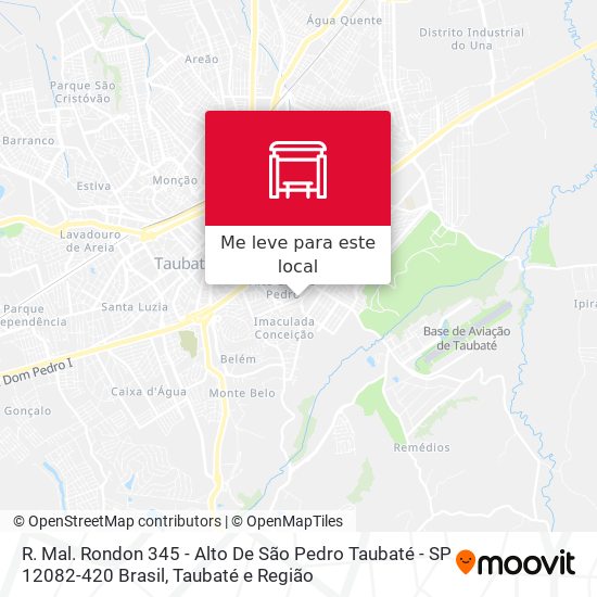 R. Mal. Rondon 345 - Alto De São Pedro Taubaté - SP 12082-420 Brasil mapa