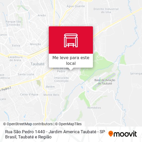 Rua São Pedro 1440 - Jardim America Taubaté - SP Brasil mapa